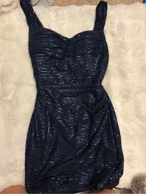 Amazon Women's Navy Sequin Sleeveless Party Dress